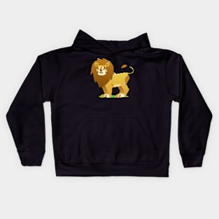 Safari Chic: Pixel Art Lion Design for Trendy Fashion Kids Hoodie